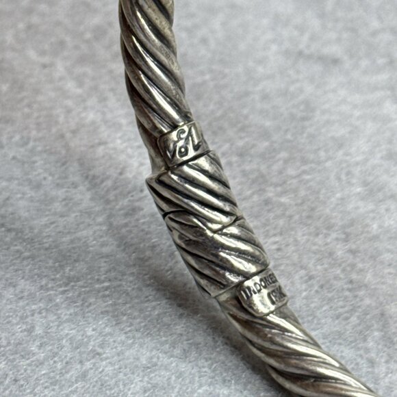 Bali Designs Labradorite Cable Cuff Bracelet 18K Gold Sterling Silver Hinged - Picture 10 of 14